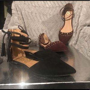 2 PAIRS Woman’s  Size 7 1/2- 8 flats